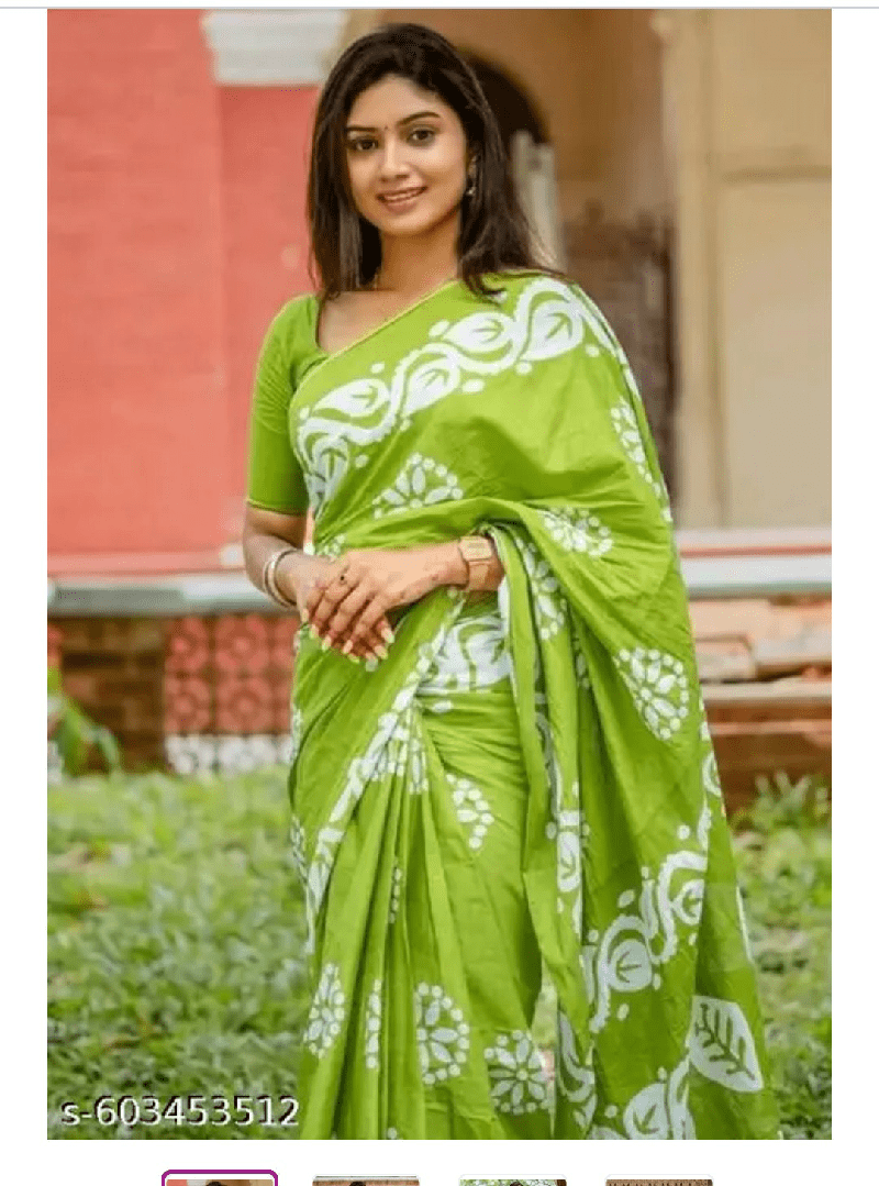 Pure cotton premium quality printed saree 